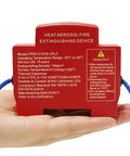 Straight Up Reliable Din Rail Automatic Fire Suppression Unit Using Heat Aerosol Agent For Server Rooms And Industrial Cabinets Featuring Smart Temp Sensor Snap On Mount in hand view.