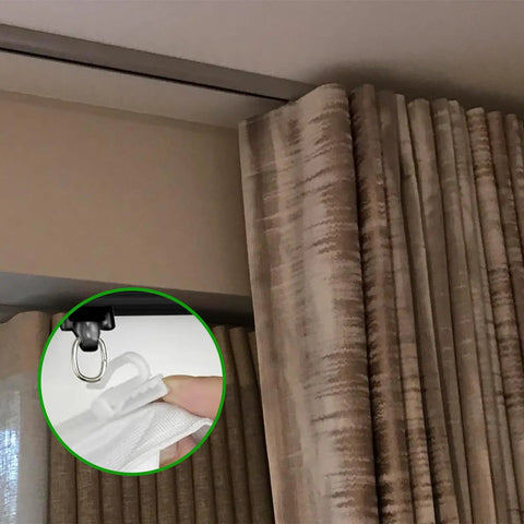 20 Pcs Curtain Track Rollers And Hooks Set, Quiet Plastic Wheel Glide, Heavy Duty Durable Rollers For Black Curtain Rails, Waterproof Rustproof Long Lasting Smooth Operation on ceiling track
