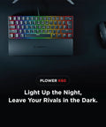Dope Compact Mech Keyboard For Gaming And Work, 60 Percent Layout With 62 Keys, Crisp Blue Switches, LED Backlight, Anti Ghosting, Straight Up Reliable USB Plug And Play Rig on a black desk with a gaming mouse.