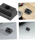 Six Piece Precision T Slot Bolt And Nut Assortment Kit For Machine Vise Tooling Self Locking Anchors on a workshop surface.