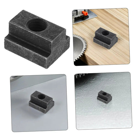 Six Piece Precision T Slot Bolt And Nut Assortment Kit For Machine Vise Tooling Self Locking Anchors on a workshop surface.