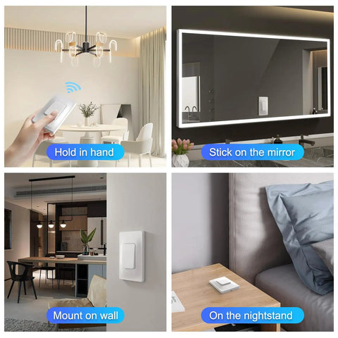 Self Powered Wireless Light Switch And Receiver Kit With 600ft Range, Kinetic Remote for multiple room placements