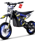 Zippy 36V 1000W Electric Dirt Bike for Kids and Teens with 3 Speed Modes, Disc Brakes, and 16 Inch Tires in Dark Blue