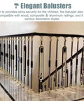 Slick Black And Gold Aluminum Balusters For Staircase And Deck Railings Tough As Nails Adjustable Spindles With Base Plates Rust Resistant Interior Exterior Balustrade Kit Ten Pack Oval Shape in a stylish setup.
