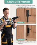 Man holding drill next to wooden door with installed 304 Stainless Steel Slide Bolt Gate Latch 8 Inch Sliding Barrel Bolt Door Lock.