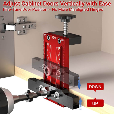 DIY Ready 2-In-1 Cabinet Door Mounting Jig With Drill Bits For Framed And Frameless Cabinets adjustable positioner
