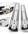 Beefy Heavy Duty Drawer Slides 1 Pair, 68kg Load Capacity, Side Mount Full Extension Rails, Quiet Smooth Opening With Ball Bearing Rollers, Rust Resistant Electroplated And Powder Coated Finish, Durable Steel Construction for kitchen and RV drawers