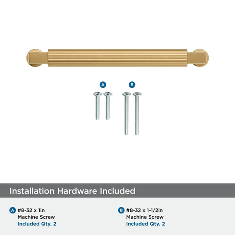 Transitional Champagne Bronze Cabinet Pull with screws, 5-1/16 Inch Center-To-Center, Model BP37644CZ, hardware included.
