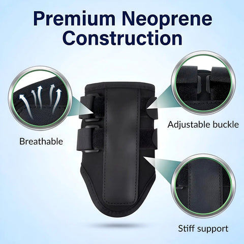 Golf Wrist Training Aid Wrist Brace with breathable neoprene, adjustable buckle, and stiff support for clean swings.