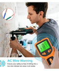 User operating the Slick 5 In 1 Wall Scanner And Metal Detector With Live Wire And Wood Stud Finder for home renovation.