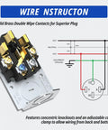Heavy Duty Nema 14-50r Receptacle 50amp 125/250v 3 Pole 4 Wire Surface Mount Outlet UL Listed For Ev Chargers Rv Hookups Galvanized Steel electrical wiring diagram.