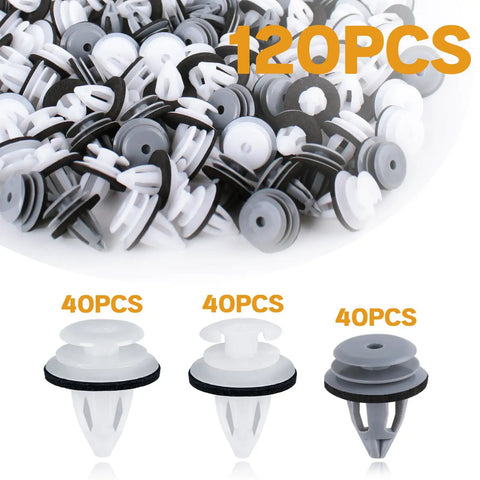 BMW 120Pcs Door Panel Clips Trim Retainer Kit For 3 Series 5 Series 7 Series E36 E34 E38 E39 M3 X1 X3 X4 X5 X6 image of assorted clips