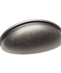 Weathered Nickel Cabinet Cup Drawer Pulls 10 Pack With 3 Inch Hole Centers, 3-11/16 Inch Overall Length, single pull view