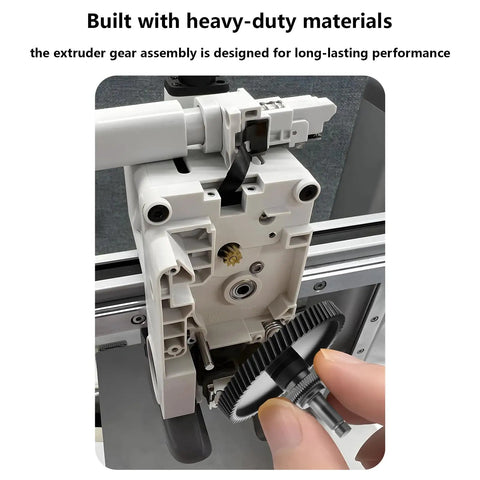 Hardened Steel Extruder Gear Kit With DLC Coated Shaft For A1 And A1 Mini 3D Printers being installed into printer