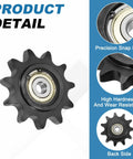 Built To Last Heavy Duty Roller Chain Idler Sprocket Type C With 10mm Bore 11 Tooth, black oxide steel showing close-up and backside details