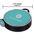 ProSeries 98 Inch Retractable Tape Measure With Leatherette Case Teal Color 2.75 inches diameter view
