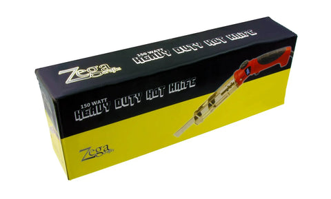 Packaging of Heavy Duty 150 Watt Hot Knife With 5.5 Inch Blade For Fast Clean Cuts In Foam And More Heats To 975 Degrees Fahrenheit.