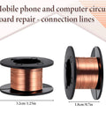 Two Pack 0.1mm Enameled Copper Solder Wire on black spools for PCB and Cell Phone Motherboard Repair High Conductivity Soldering Wire