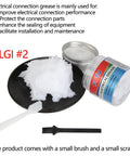 Electrical Contact Grease For Conductive Connections And Switches, Keeps Wiring From Salt Dirt And Corrosion, shown with brush and scraper