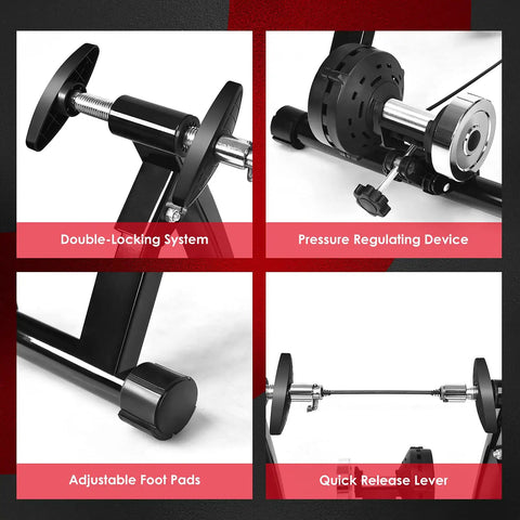 Magnetic Bike Trainer Stand For Indoor Cycling And Home Gym Use Foldable Stationary Bicycle Roller With Dual Lock System