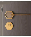 Top Shelf Interior Silent Door Lock Crafted From Premium Zinc Alloy Handle, hexagonal design for bedroom and bathroom use.