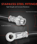 Front Driver Brake Hydraulic Hose Compatible With Chrysler Avenger 2008 2014 showing stainless steel fittings