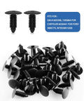 Black plastic fasteners from 120 Go-To M4.2 Universal Fender Liner Kit with Hex Head Screws and U Nuts, for GM, Chrysler, Ford models.