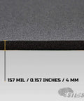 Close-up of Badass 4mm Car Sound Deadening Heat Insulation Mat 36 Square Feet Closed Cell Polyethylene Foam PE showing thickness.