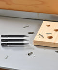 3 Piece Center Punch Set With 4 Inch High Carbon Steel Black Finish Pro Grade Hand Tools For Marking Metal Wood And Alloy Surfaces