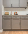 Kitchen cabinetry with 10 Pack Matte Black Cabinet Pulls With 5 Inch Hole Center Square Bar Slim Drawer Handles Center-To-Center 5 Inch