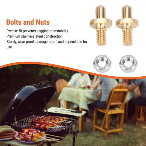 Stainless Steel Hinge Pin Replacement Kit For Summit Spirit Grills, 2 pcs adjustable door hardware with bolts and nuts