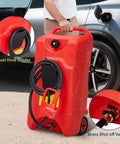 Upgraded 16 Gallon Gas Tank With Manual Transfer Pump And 10 Ft Hose Portable Gas Can On Casters Leak Proof Fuel Container