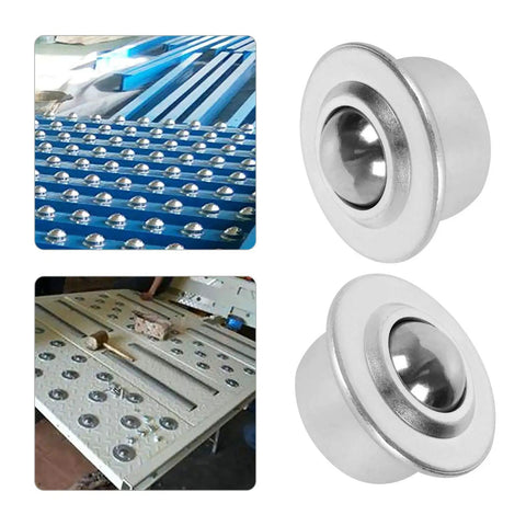 Sixteen Pack Five Eighth Inch Roller Ball Transfer Bearings For Conveyor Systems Built Tough Carbon Steel
