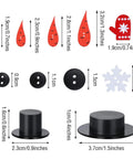 Massive Christmas Craft Button Kit With 450 Pieces Including Carrot Noses Tiny Black Buttons Mini Plastic Top Hats Glove Buttons And White Snowflake Buttons For DIY Ornaments And Holiday Decor