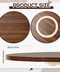 Solid Piece 20 Inch Black Walnut Lazy Susan Serving Tray Featuring A Smooth Operator Rotating Turntable Platform With Heaps Of Space For Condiments And Dinner Parties product size display