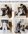 Super Cool And Durable Full Body Mesh Patient Lift Sling For Electric Ceiling Hoists With Quick Dry Breathable Fabric And 500 Lb Capacity For Easy Elderly Transfer in use during patient transfer.