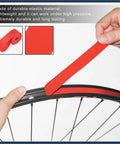 Red PVC Rim Tape Pair For 700C 27 Inch Bike Wheels Heavy Duty Rim Strip Liner To Protect Inner Tubes Visible in Installation Process