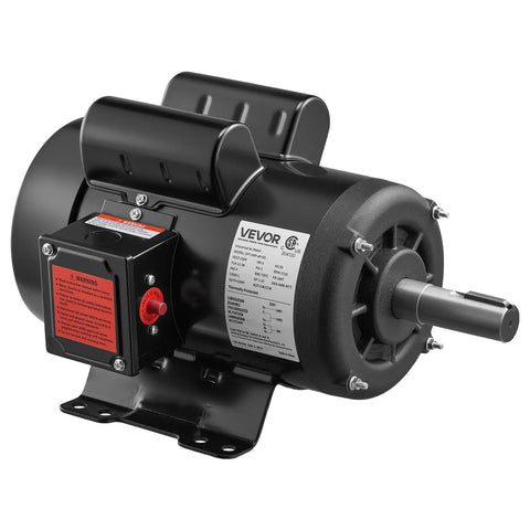 Heavy Duty 3 HP Single Phase Electric Motor For Air Compressors 1750 RPM CW CCW Rotation 230V TEFC 184T Frame Side View