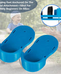 Bike Pedal Stabilizers For Children Tricycle Pedal Supports with non-slip foot plate in blue, ideal for kids with mobility challenges.