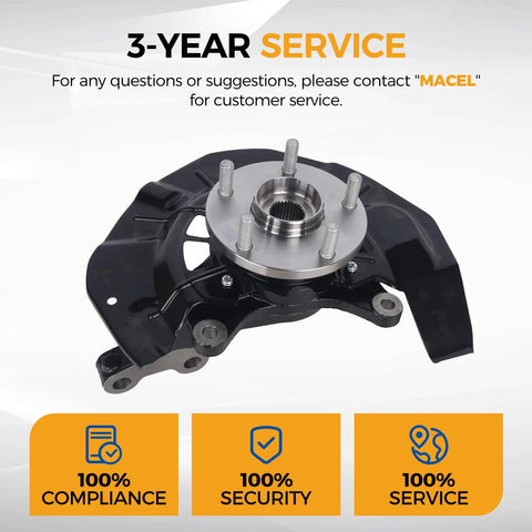 Front Left Steering Knuckle Assembly With Wheel Hub Bearing Direct Fit For 2004 To 2009 Lexus RX330 RX350 RX400h And Toyota Highlander Driver Side Replacement FWD And Hybrid Compatible