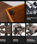 20 Pcs Cabinet Door Catches Double Roller Push Release Latches built from cold rolled steel, showcasing installation on wood