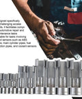 Mechanic using 9 Piece Fuel Line Socket Set With Three Eighths And One Half Inch Drive From Ten To Twenty Two Millimeter Sizes CRV Steel Construction Automotive Repair Tool Kit For Pros And DIYers Durable Sockets For Fuel Line Connectors