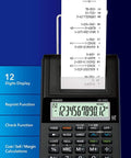 Compact Desktop Printing Calculator With 12 Digit Display And Built In Printer For Tax And Currency Functions, Portable On The Go