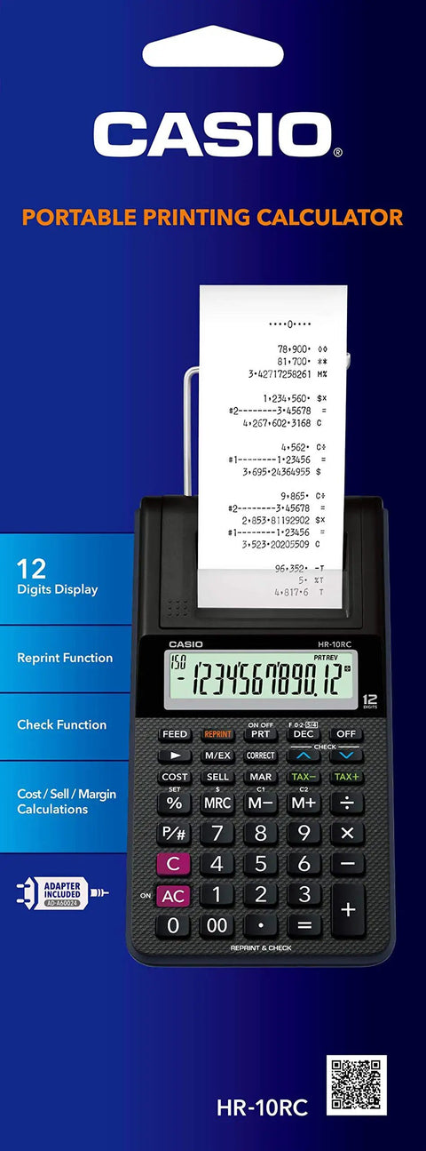 Compact Desktop Printing Calculator With 12 Digit Display And Built In Printer For Tax And Currency Functions, Portable On The Go