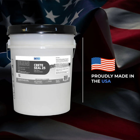 Next Level Concrete Sealant Brings Badass High Gloss Protection For Waterproofing Brick Terrazzo 1 Gallon Sealer in front of American flag.