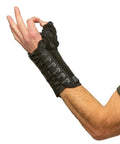 Titan Thumb Orthosis With Adjustable Lacing For One Hand Use, black left hand orthosis on arm with visible lacing system