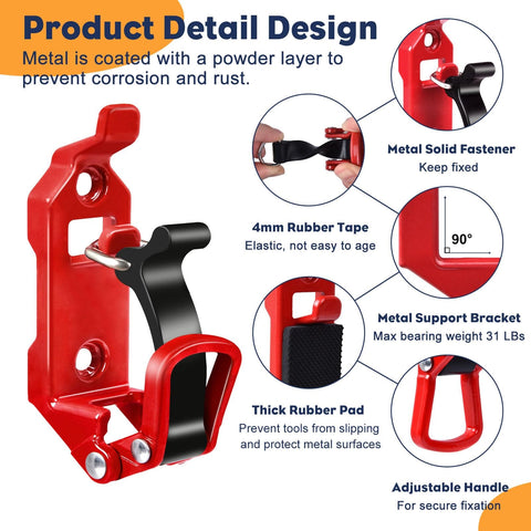 Heavy Duty Roof Rack Shovel Mount Kit with Metal Rubber Clamps and adjustable handle product detail illustration