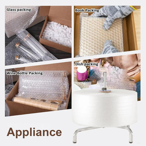Heavy Duty Vertical Bubble Wrap Dispenser Fits Up To 59 Inch Rolls Solid Film Packing Station with various bubble wrap uses.