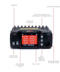 UV 25X4 Second Gen Mini Mobile 25 Watt Tri Band Base Station Radio display with controls labeled