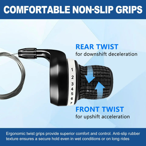 21 Speed Bike Shifter Lever Set For Mountain Bikes Twist Front And Rear Gears 3x7 Speed Left And Right Shifters